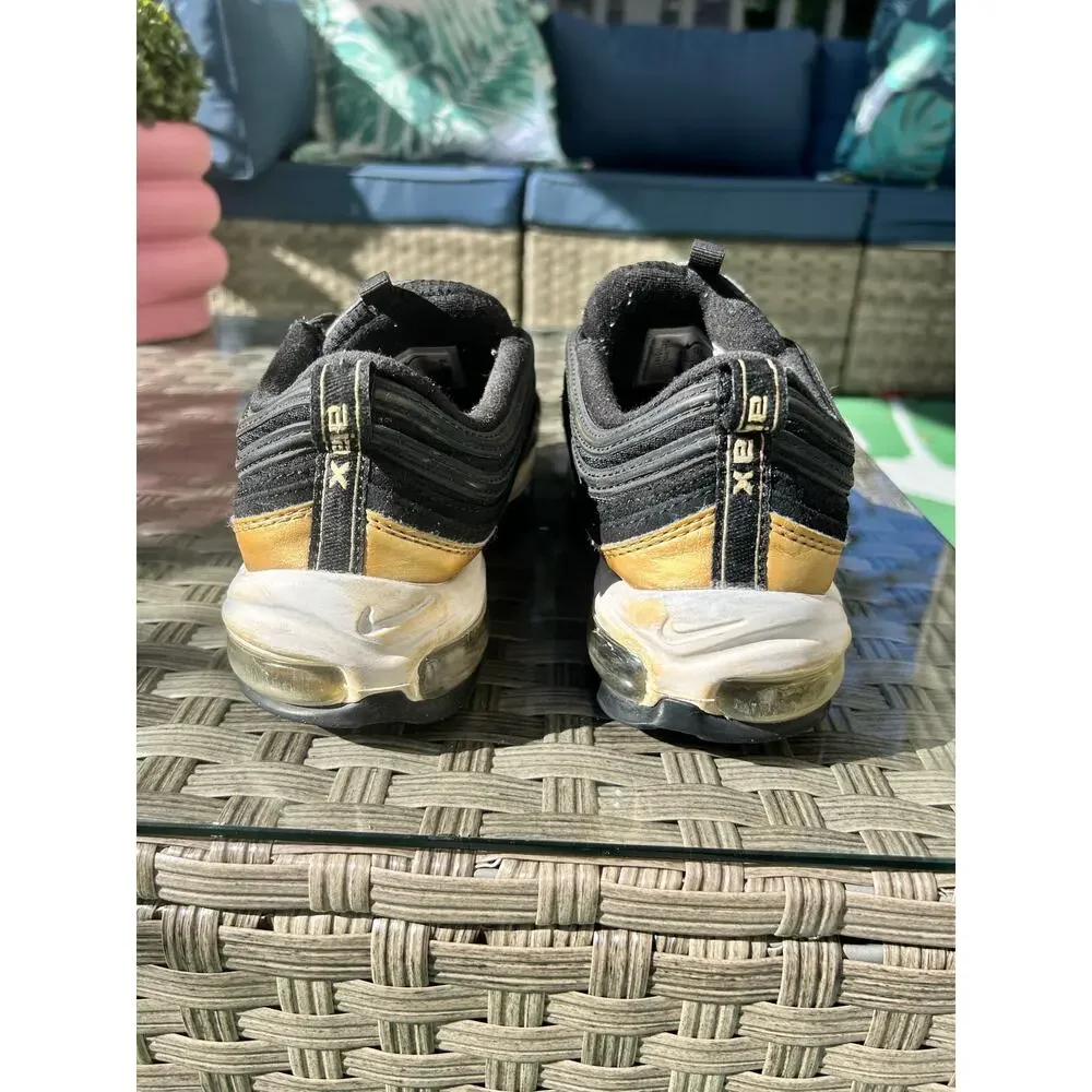 Nike Air Max 97 Black Metallic Gold Youth 7Y - Picture 2 of 8